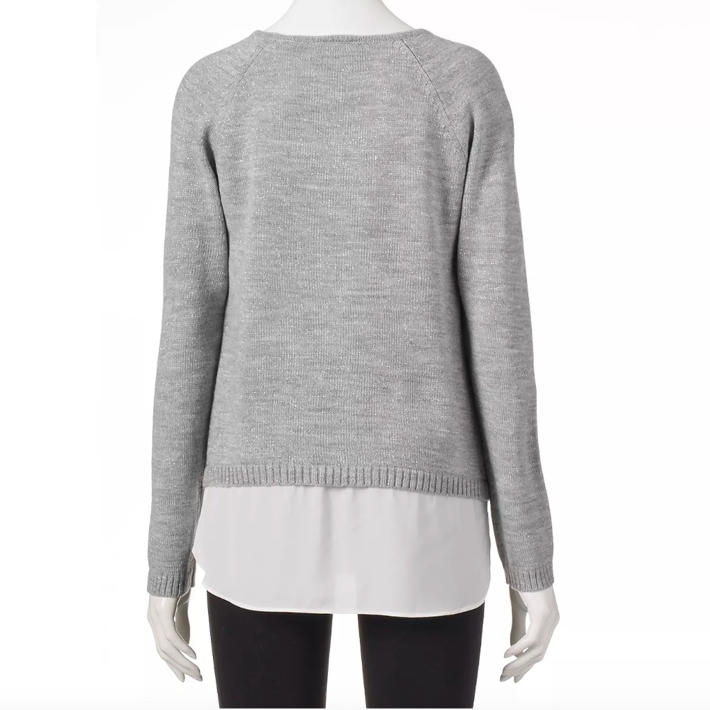 AB Studio Gray Glitter Sweater - Size Small - Picture 2 of 9